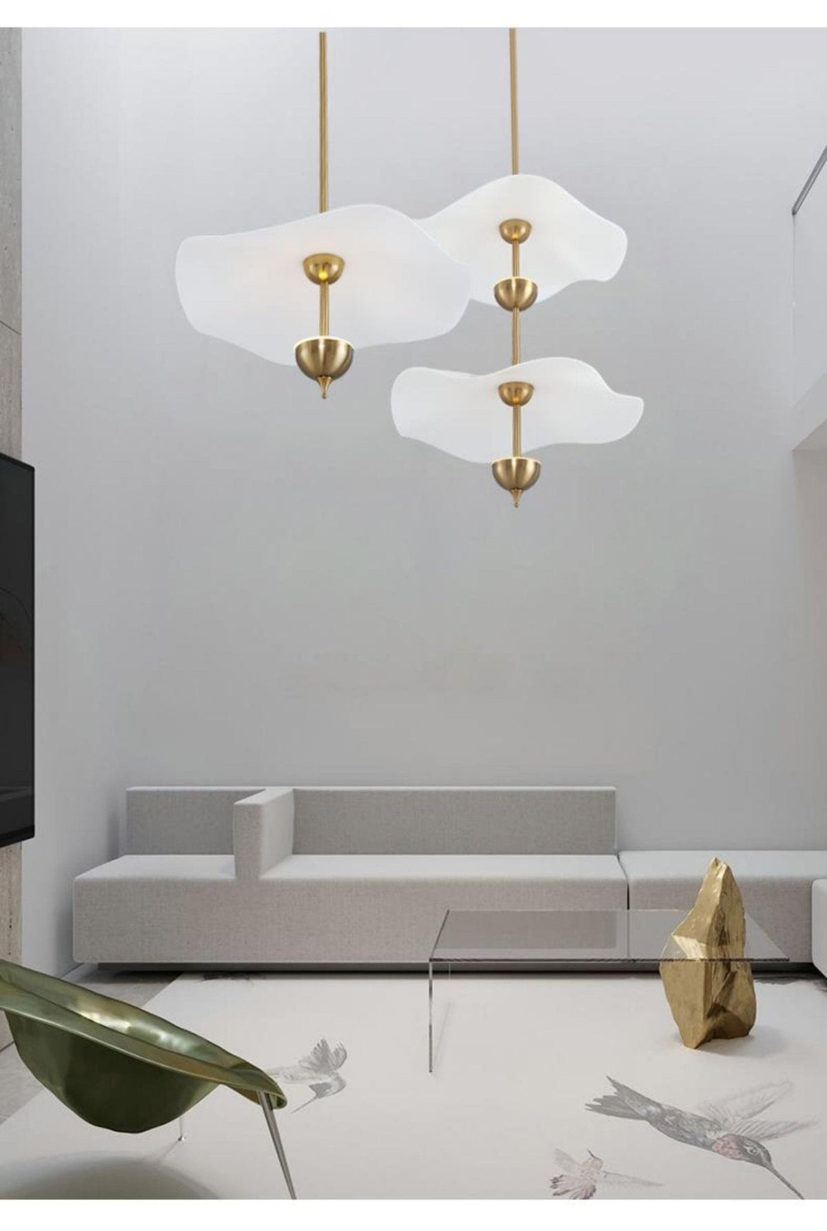 Envolee Double Biscuit Acrylic Pendant Light – Acrylic detail 6