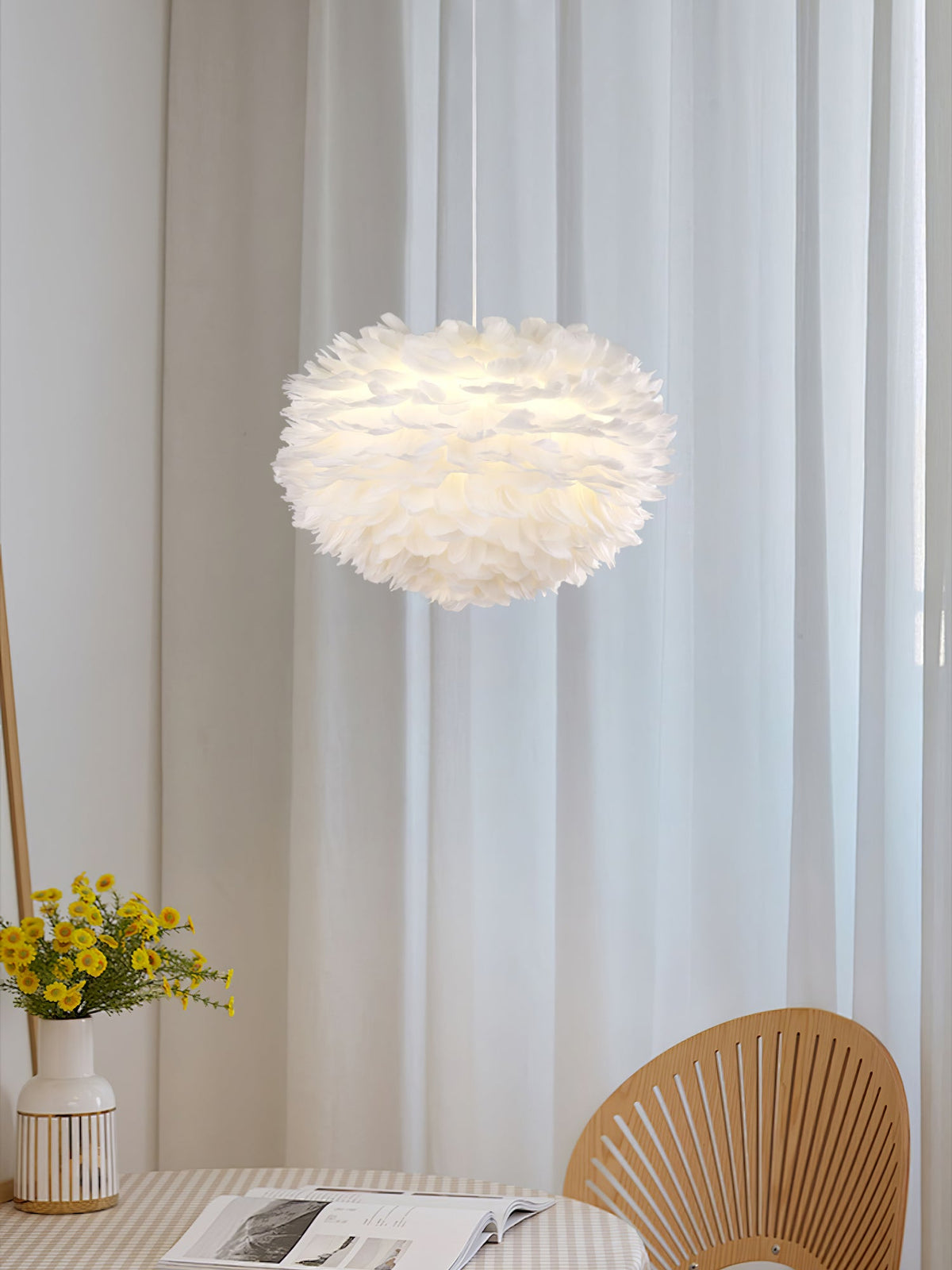 Goose Feathers Steel Pendant Lamp – Steel detail 6