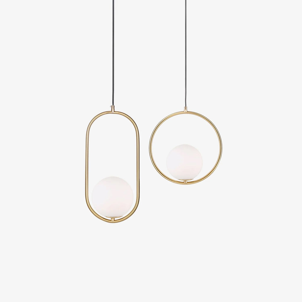 Loop Brass Glass Pendant Light