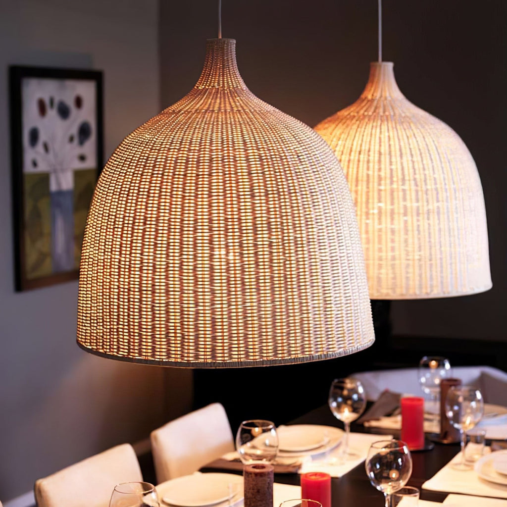 Rattan Bell Pendant Light – Rattan detail 2